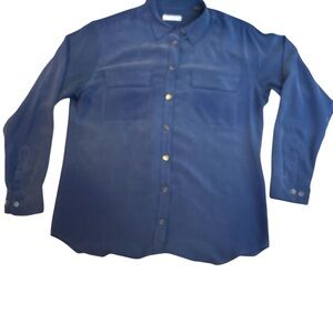 Equipment Femme Blue Button Down Shirt Size M